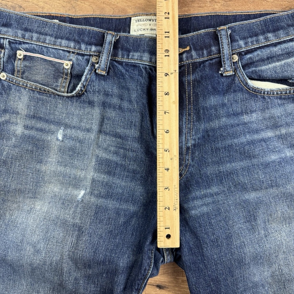 Lucky Brand Jeans Mens 34x32 Yellowstone Vintage Straight Denim Cowboy - Picture 9 of 10